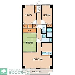ラスティコート南仙台 3LDKの間取図画像