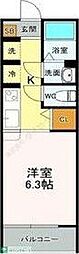 ジークレスト土樋 1Kの間取図画像