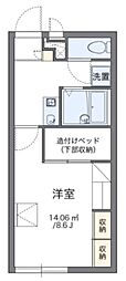 レオパレスフォレストコート2 1Kの間取図画像