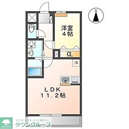 ユシェルポン 1LDKの間取図画像