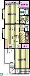 パレット松ケ丘 2DKの間取図画像