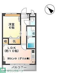 アリエッタ太子堂 1LDKの間取図画像