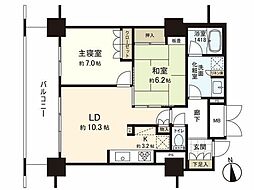 アップルタワーズ仙台ブローディアタワー 2LDKの間取図画像