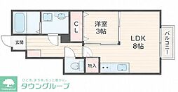 プログレス富沢南1 1LDKの間取図画像
