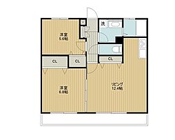 エントピア 2LDKの間取図画像