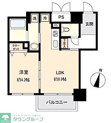 KDXレジデンス一番町 1LDKの間取図画像