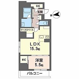 ナナアーク荒町 1LDKの間取図画像
