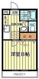 ルージュ1番館 1Kの間取図画像