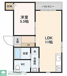 フィオーレ仙台南 1LDKの間取図画像