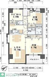 ディアグレイス五輪 2SLDKの間取図画像