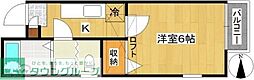 ジュンハイツ大和3 1Kの間取図画像