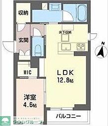 フロレスタ堤通雨宮 1LDKの間取図画像