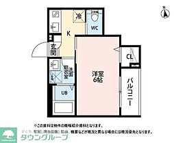 仙台市若林区三百人町アパート 1Kの間取図画像