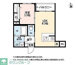 仙台市青葉区小田原5丁目アパート 1LDKの間取図画像