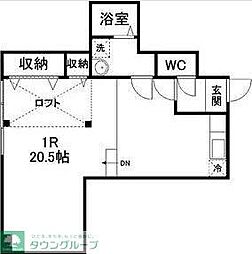 THECLASSSENDAIEASTGATE ワンルームの間取図画像
