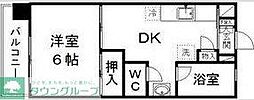 THECLASSSENDAIEASTGATE 1DKの間取図画像