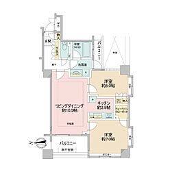 サンクタス東京スクエア 2LDKの間取図画像