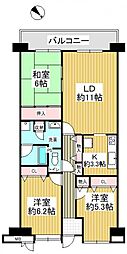 ローレルコート千代田 3LDKの間取図画像