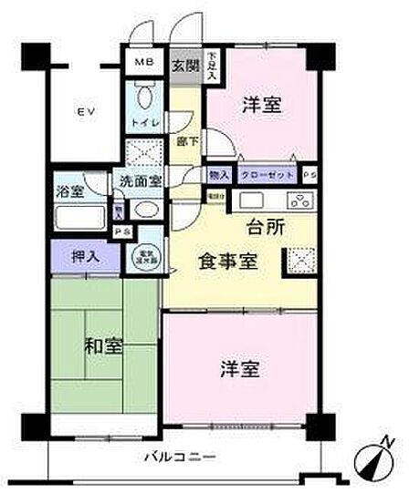 3DK 間取り