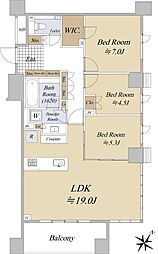 ディアナコート小石川播磨坂 3LDKの間取図画像
