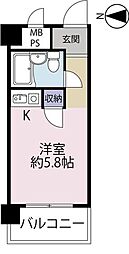 朝日プラザ鴨川2 ワンルームの間取図画像