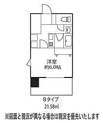 ドミール蓮沼 1Kの間取図画像