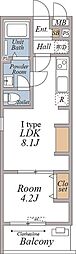 リブリ・フェリス鹿島 1LDKの間取図画像