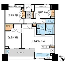 KDXレジデンス町田 2SLDKの間取図画像