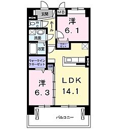 アルール1 2LDKの間取図画像