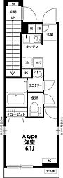 リブリ・ECHIKA 1Kの間取図画像