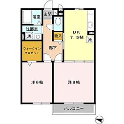 ボナール2 2DKの間取図画像