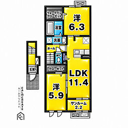 アストラル グレアI 2LDKの間取図画像