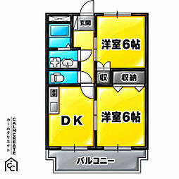 グランシャリオ氷上2番館 2DKの間取図画像