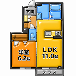 グリナージュ郷之山 1LDKの間取図画像
