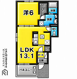 カーサ・レイナ 1LDKの間取図画像