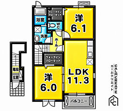 グランミラージュ 2LDKの間取図画像