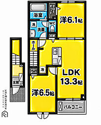 ベル・エクラ II 2LDKの間取図画像