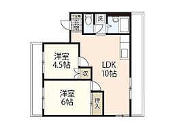 リージェント北本庄 2LDKの間取図画像