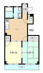 シライシビル 2DKの間取図画像