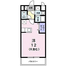 クリアネス ワンルームの間取図画像