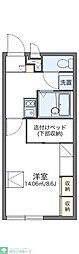 レオパレスロワゾ・ブルー 1Kの間取図画像