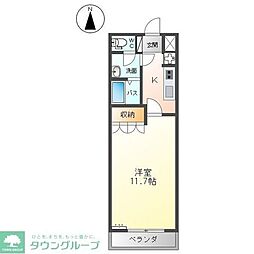 ファイブテン 1Kの間取図画像