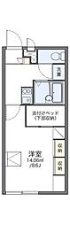 レオパレスシティパルB 1Kの間取図画像