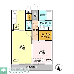 カラーズガーデン 1LDKの間取図画像