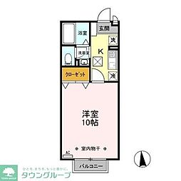 リビングタウン上並榎B 1Kの間取図画像