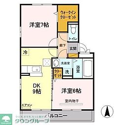 FairyTail 2DKの間取図画像