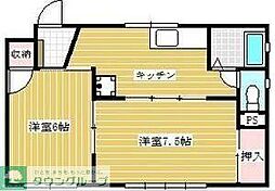 コーポラススズキ 2Kの間取図画像