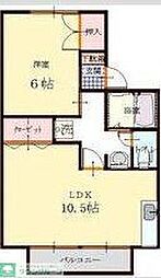 メゾンみやまB 1LDKの間取図画像