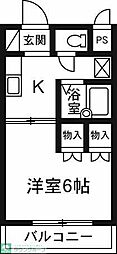 パークテラス前橋 1Kの間取図画像