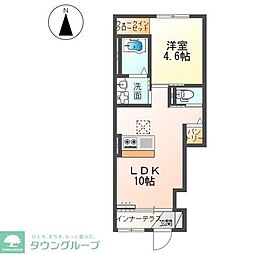 ハルメ 1LDKの間取図画像